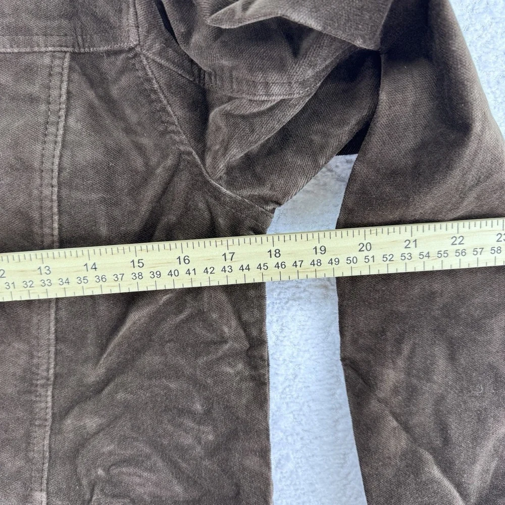 Denim & Co Stretch Velveteen Regular Long Jacket XXS Dark Chocolate Brown